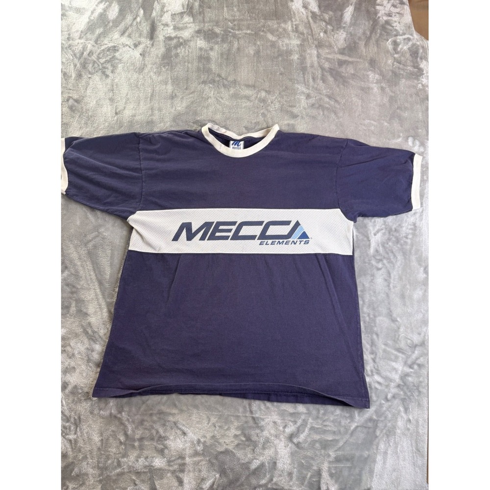 Mecca Elements Men's T-Shirt 2 XL Blue Single Stitch Construction Large